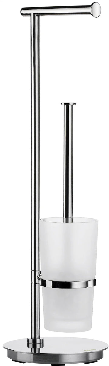 OUTLINE Toilet Roll Holder/Toilet Brush in Stainless Steel Polished incl Container FK607