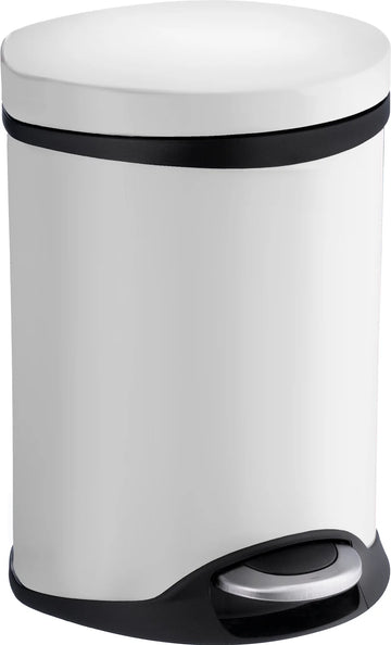 OUTLINE Pedal bin 6l. Soft Close in White Lacquered Stainless Steel FK662