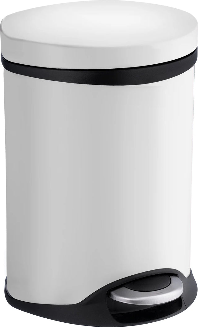 OUTLINE Pedal bin 6l. Soft Close in White Lacquered Stainless Steel FK662