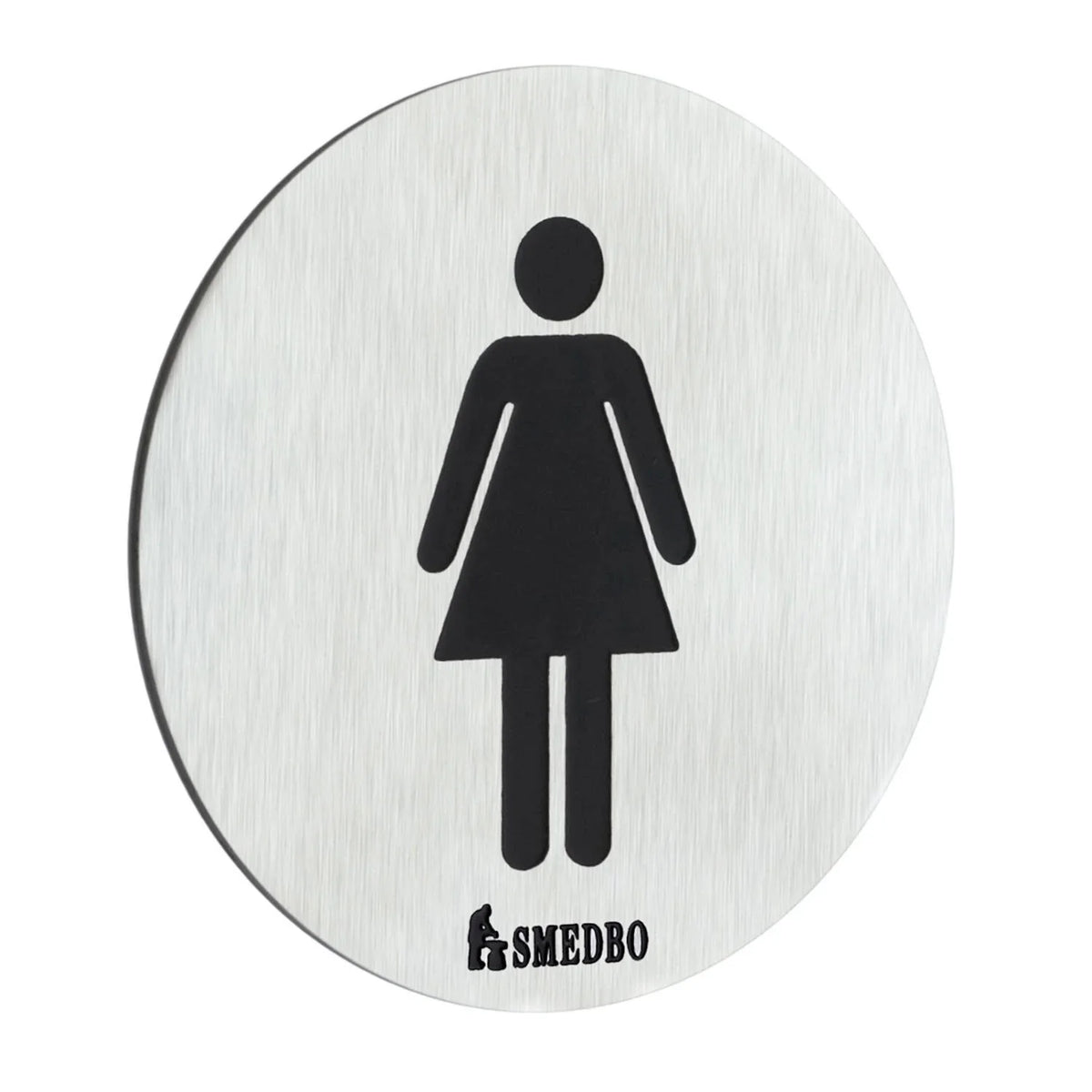 XTRA WC Sign Lady in Stainless Steel Brushed, Self-adhesive FS956