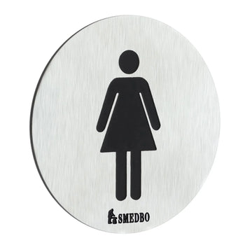 XTRA WC Sign Lady in Stainless Steel Brushed, Self-adhesive FS956