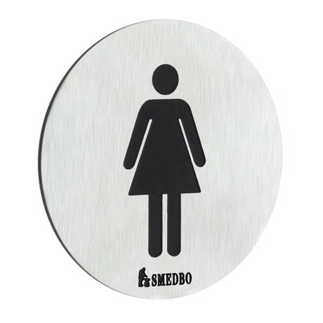 XTRA WC Sign Lady in Stainless Steel Brushed, Self-adhesive FS956