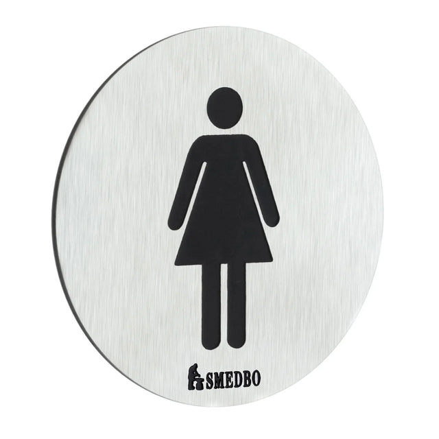 XTRA WC Sign Lady in Stainless Steel Brushed, Self-adhesive FS956