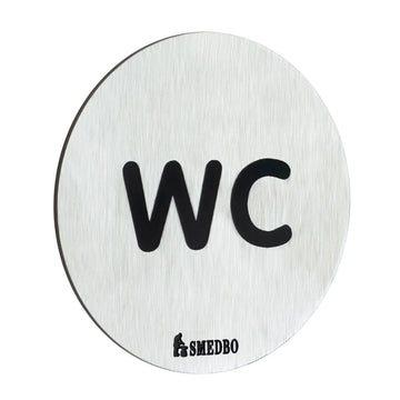 XTRA WC Sign WC in Stainless Steel Brushed, Self-adhesive FS958