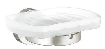 Home Holder with Frosted Glass Soap Dish In Brushed Nickel H342N