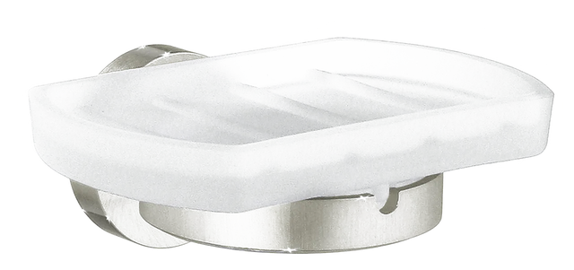 Home Holder with Frosted Glass Soap Dish In Brushed Nickel H342N