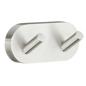 Home Double Towel Hook In Brushed Nickel H356N