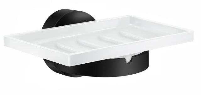 HOME Holder with Soap Dish, Black Holder/Porcelain dish HB342P