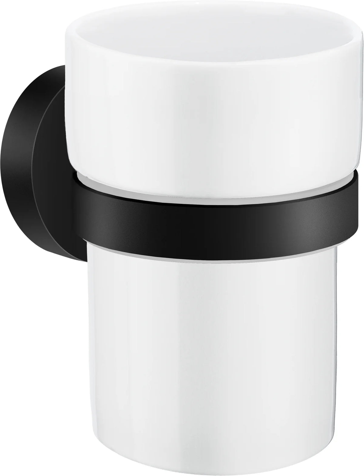 HOME Holder with Tumbler, Black with Porcelain Tumbler HB343P