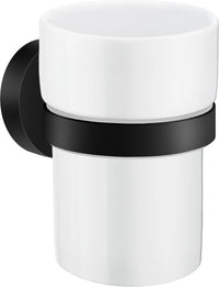 HOME Holder with Tumbler, Black with Porcelain Tumbler HB343P