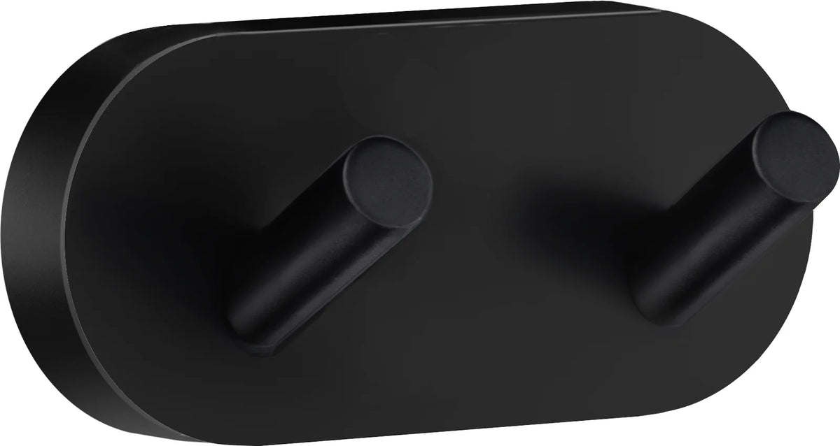 HOME Double Towel Hook, Black, Length 90 mm HB356