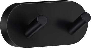 HOME Double Towel Hook, Black, Length 90 mm HB356