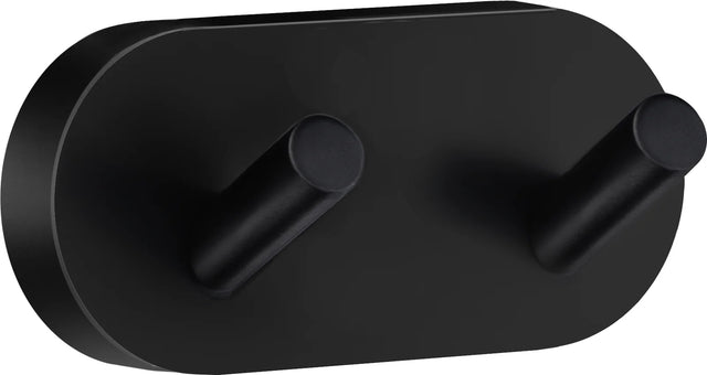 HOME Double Towel Hook, Black, Length 90 mm HB356