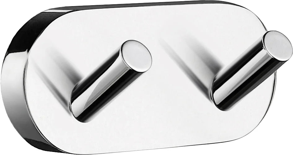 HOME Double Towel Hook in Polished Chrome, Length 90 mm HK356