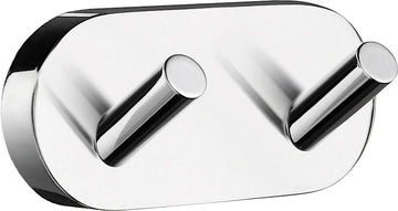 HOME Double Towel Hook in Polished Chrome, Length 90 mm HK356