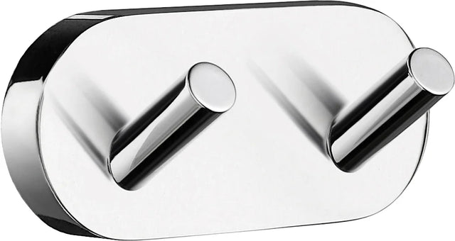 HOME Double Towel Hook in Polished Chrome, Length 90 mm HK356