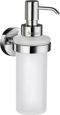 HOME Holder in Polished Chrome with Glass Soap Dispenser in Frosted Glass HK369