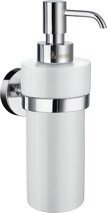 HOME Holder with Soap Dispenser, Polished Chrome/Porcelain HK369P