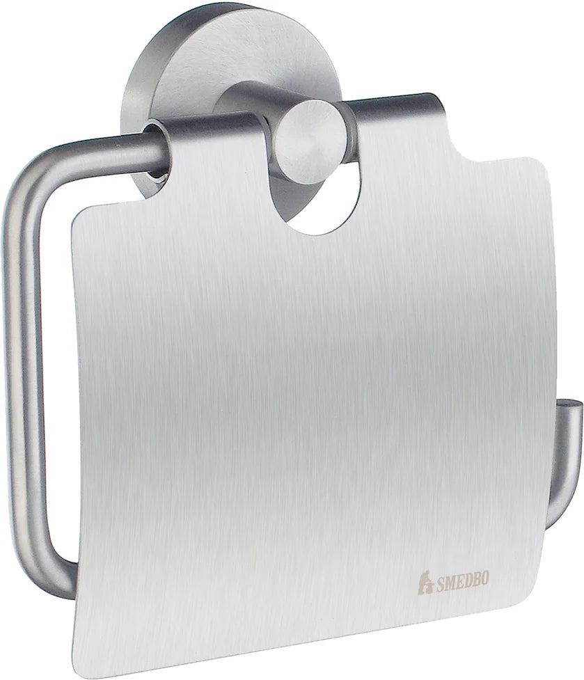 HOME Toilet Roll Holder with Cover in Brushed Chrome HS3414