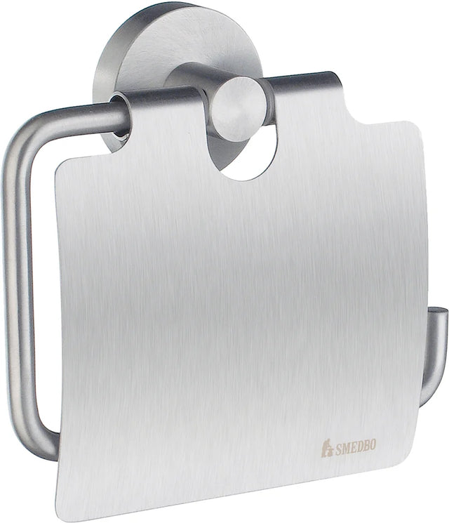 HOME Toilet Roll Holder with Cover in Brushed Chrome HS3414