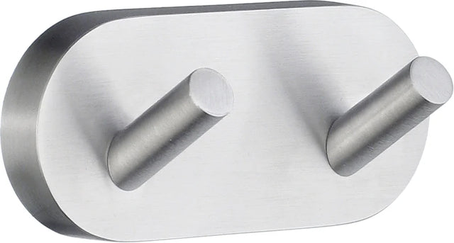 HOME Double Towel Hook in Brushed Chrome HS356