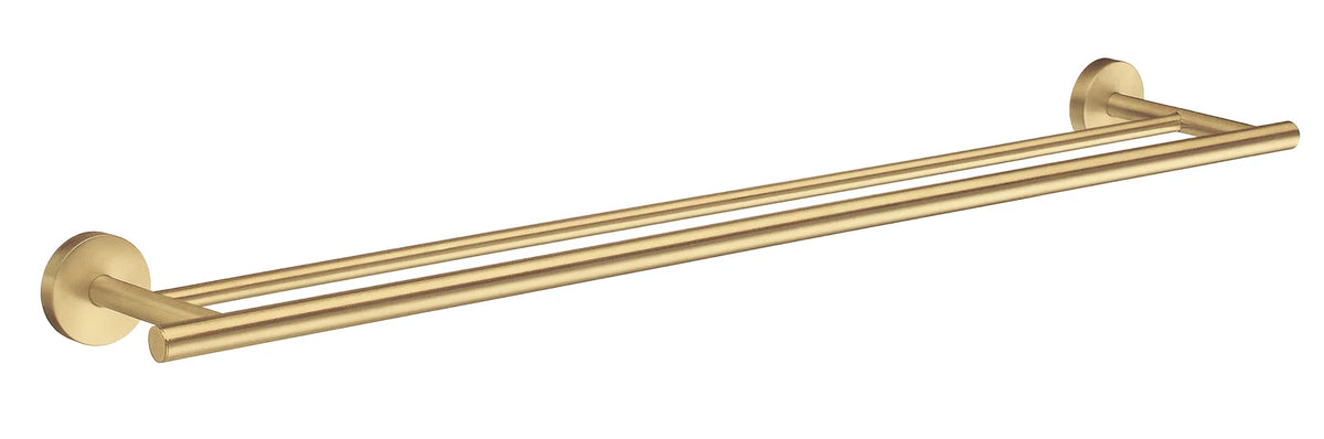 Home Double Towel Rail Brushed Brass HV3364
