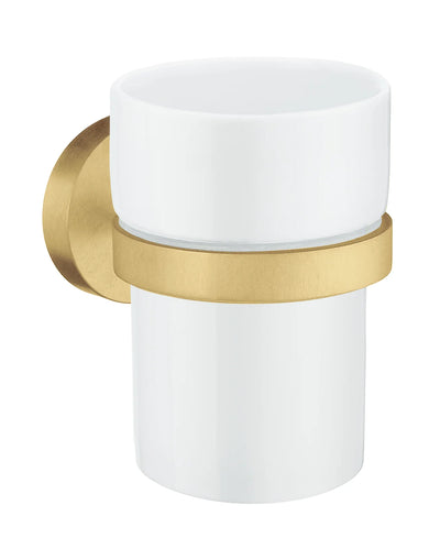 Home Holder With Tumbler Br Brass/Porcelain HV343P