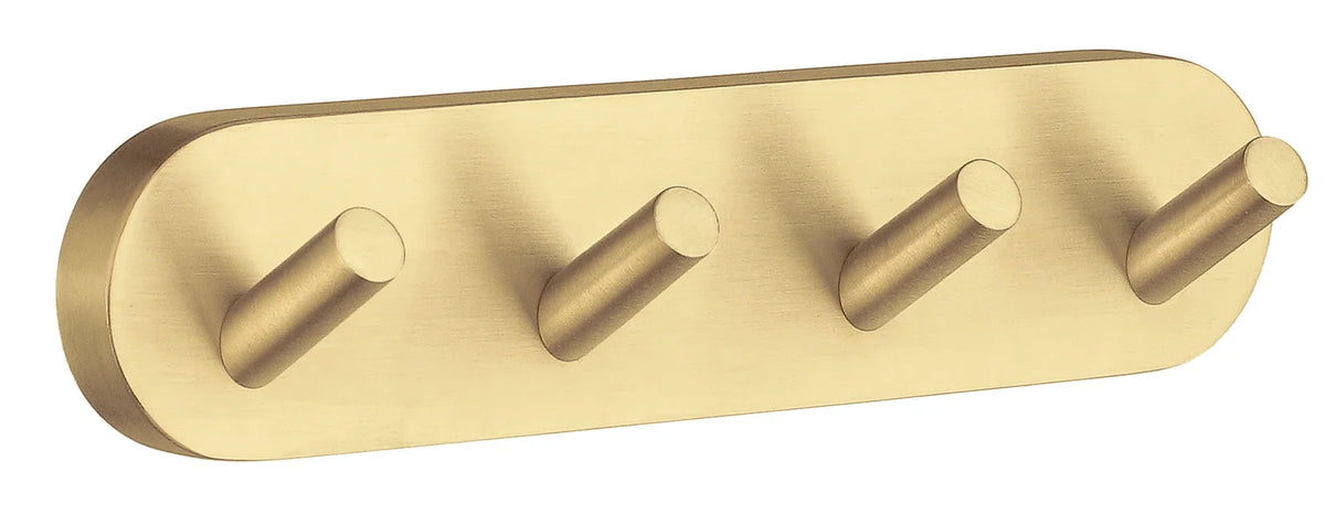 Home Quadruple Hook Brushed Brass HV359