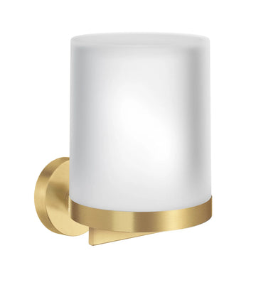 Home Soap Dispenser Wall Br Brass/Frosted Glass HV361