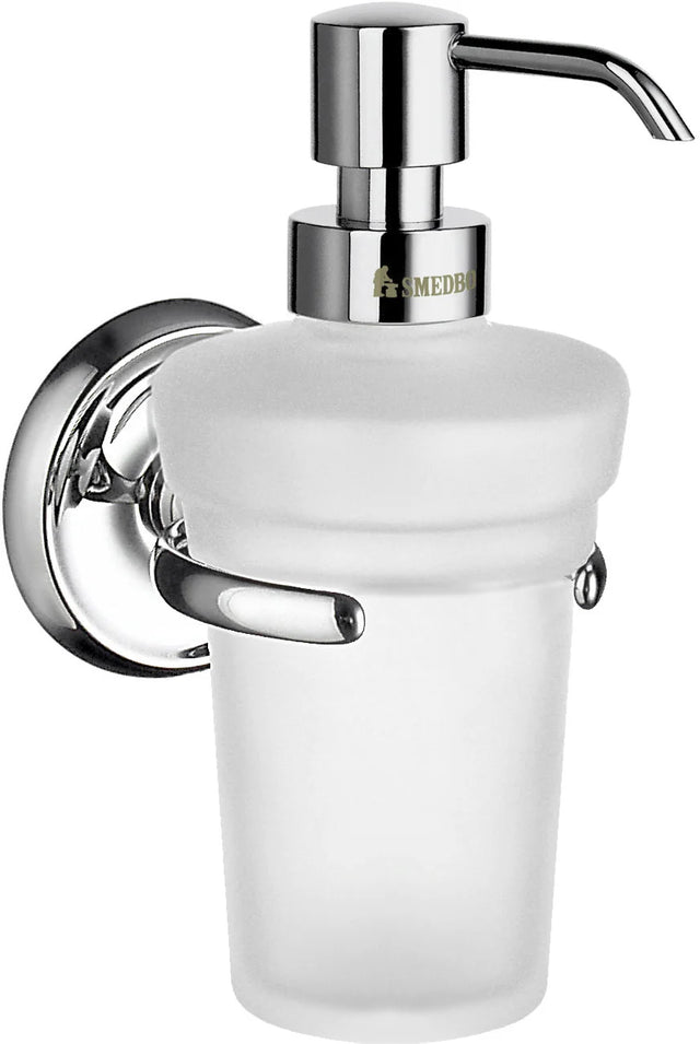 VILLA Holder in Polished Chrome with Frosted Glass Soap Dispenser K269