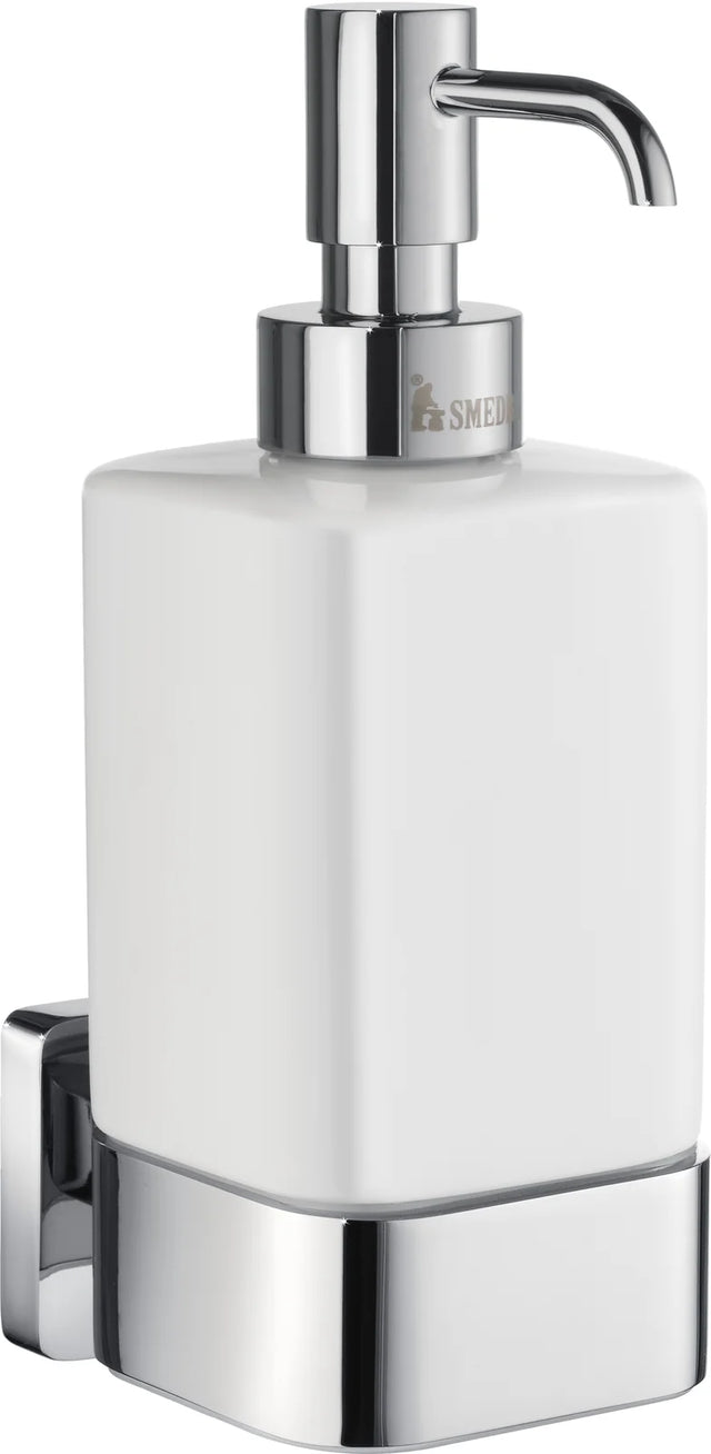 ICE Holder with Soap Dispenser, Polished chrome with dispenser in porcelain OK469P