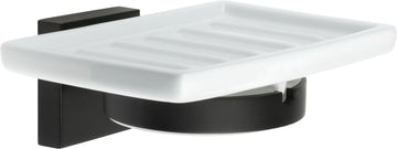 HOUSE Holder with Soap Dish, Black/Porcelain RB342P