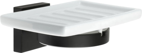 HOUSE Holder with Soap Dish, Black/Porcelain RB342P