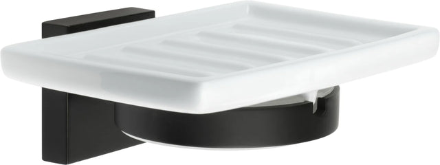 HOUSE Holder with Soap Dish, Black/Porcelain RB342P