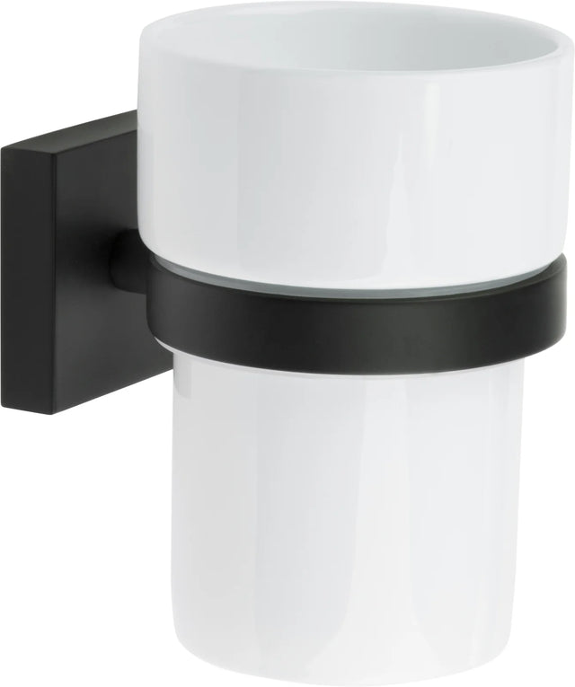 HOUSE Holder with Tumbler, Black/Porcelain RB343P