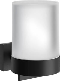 HOUSE Holder with Glass Soap Dispenser, Matt black/Frosted Glass RB361