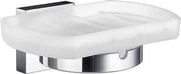 HOUSE Holder in Polished Chrome with Frosted Glass Soap Dish RK342