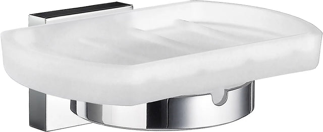 HOUSE Holder in Polished Chrome with Frosted Glass Soap Dish RK342
