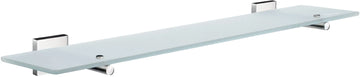 HOUSE Frosted Glass Shelf with Brackets in Polished Chrome RK347