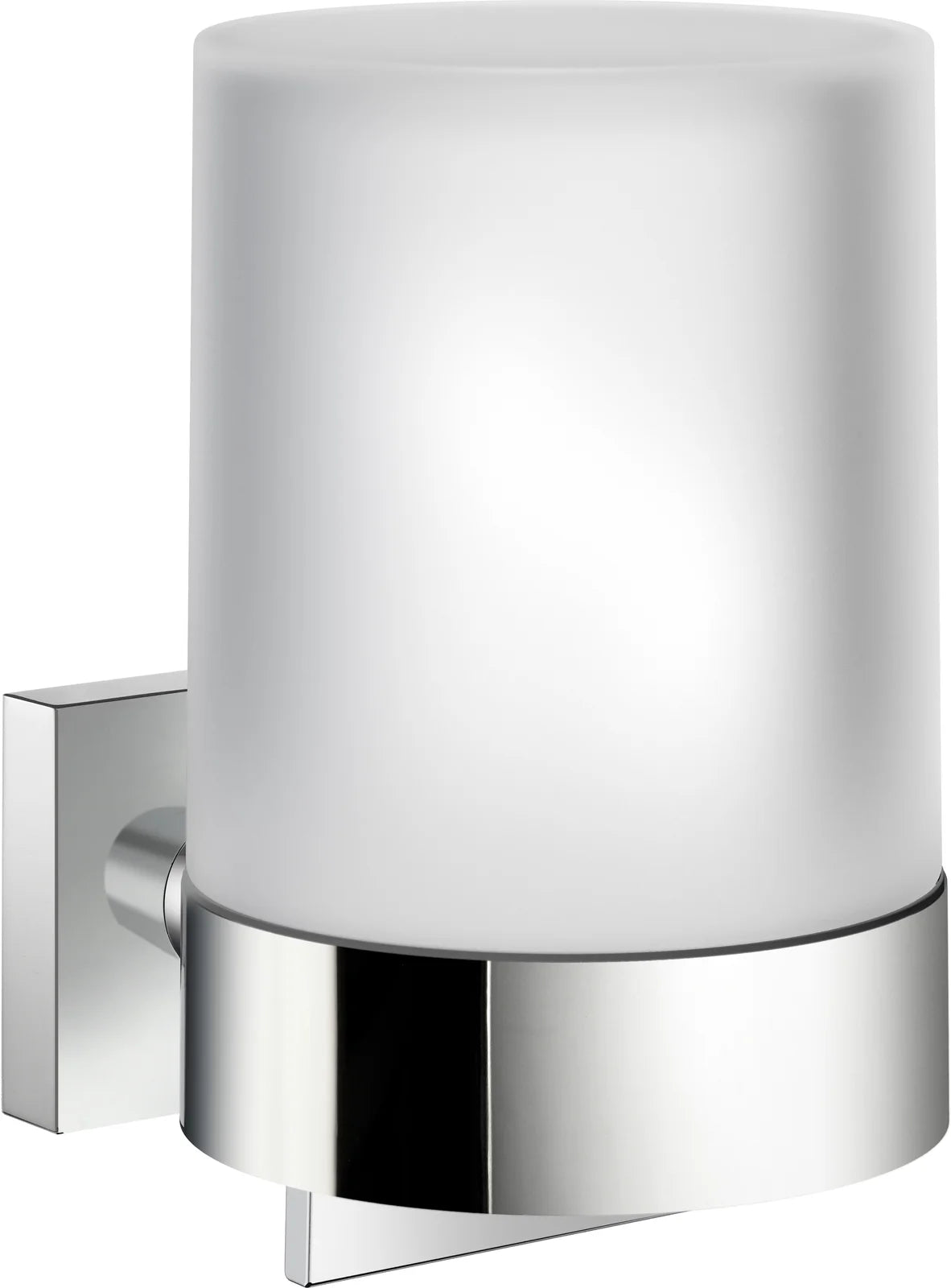 HOUSE Holder with Soap Dispenser, Polished chrome/Frosted Glass RK361