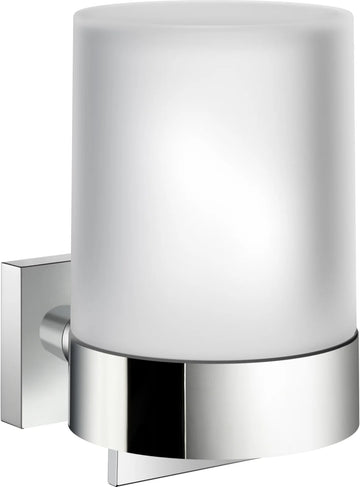 HOUSE Holder with Soap Dispenser, Polished chrome/Frosted Glass RK361