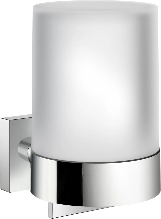 HOUSE Holder with Soap Dispenser, Polished chrome/Frosted Glass RK361