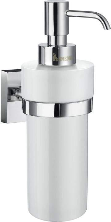 HOUSE Holder with Soap Dispenser, Polished Chrome/Porcelain RK369P