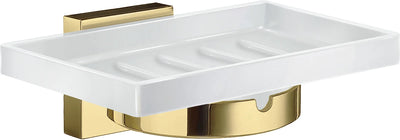 House Holder in Polished Brass with Porcelain Soap Dish. RV342P