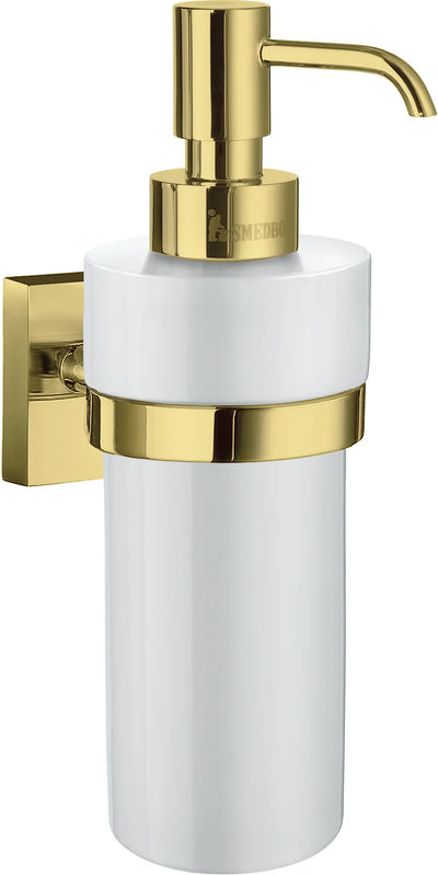 House Holder in Polished Brass with Porcelain Soap Dispenser RV369P