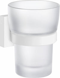 HOUSE Holder with Tumbler, Matte White/Frosted Glass RX343