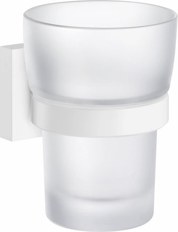 HOUSE Holder with Tumbler, Matte White/Frosted Glass RX343