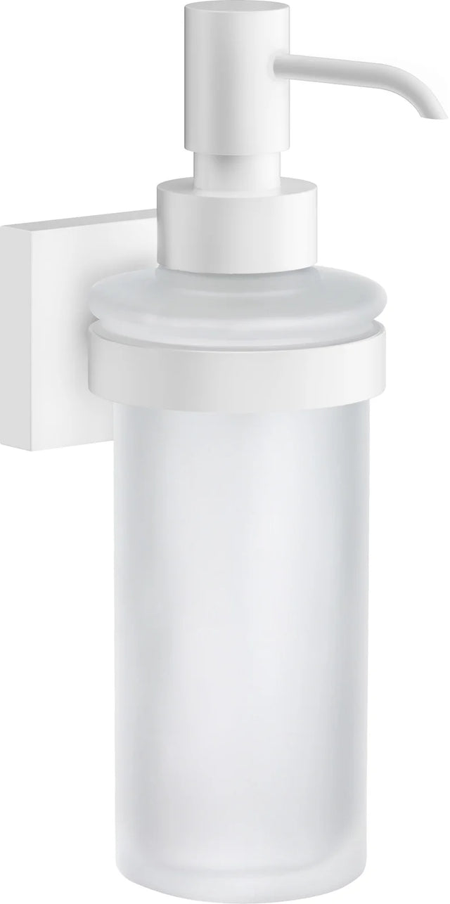 HOUSE Soap Dispenser, White Holder/Frosted glass, Height 180 mm RX369