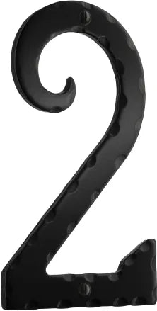 Decorative wrought iron 6'' house numeral 2 S022