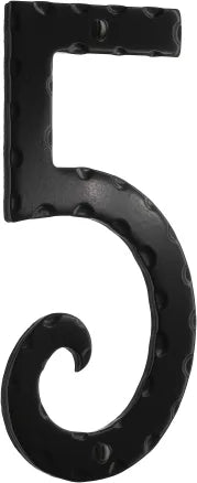 Decorative wrought iron 6'' house numeral 5 S025